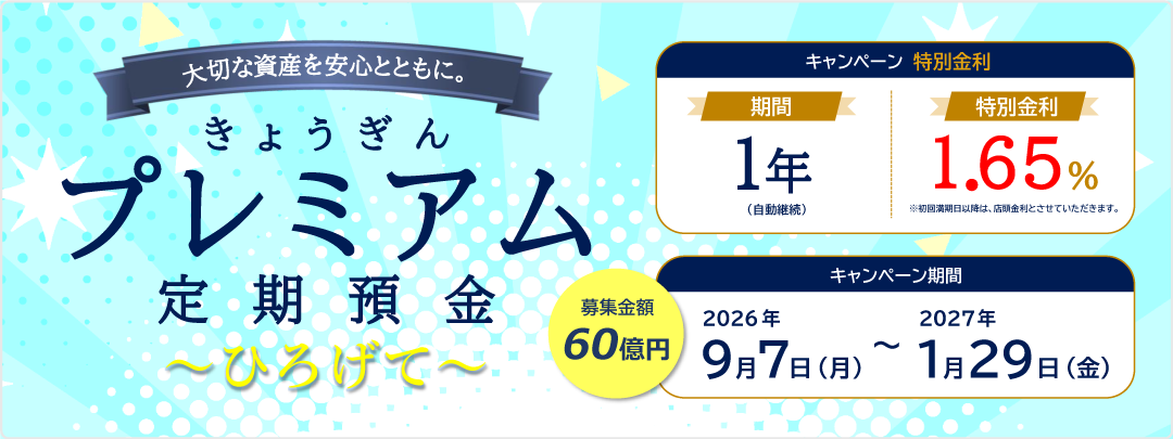 きょうぎんプレミアム定期預金「ひろげて」